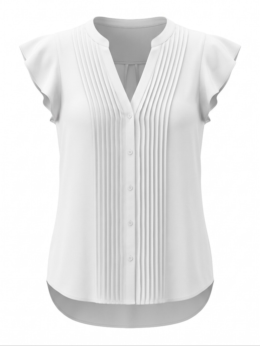 H&M Odd White Pintuck Flutter-Sleeve Blouse Festival Bohemian Flutter Size XS